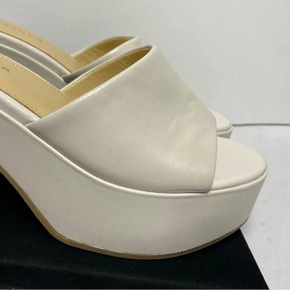 NEW Marc Fisher LTD Platform Mule Slide Ivory Women’s 8.5 - Picture 10 of 16